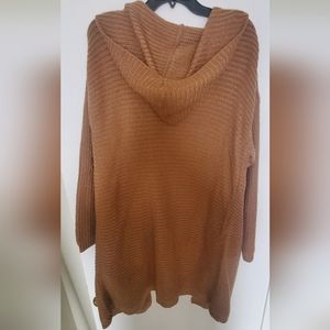 2X Camel Sweater Jacket with Hood